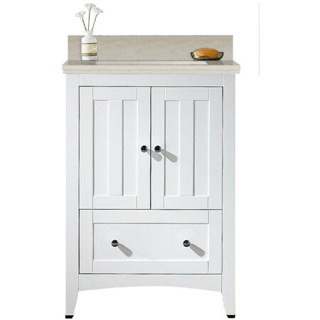 American Imaginations Vanity Set, 1 Hole, Lacquer-Paint, White AI-19361